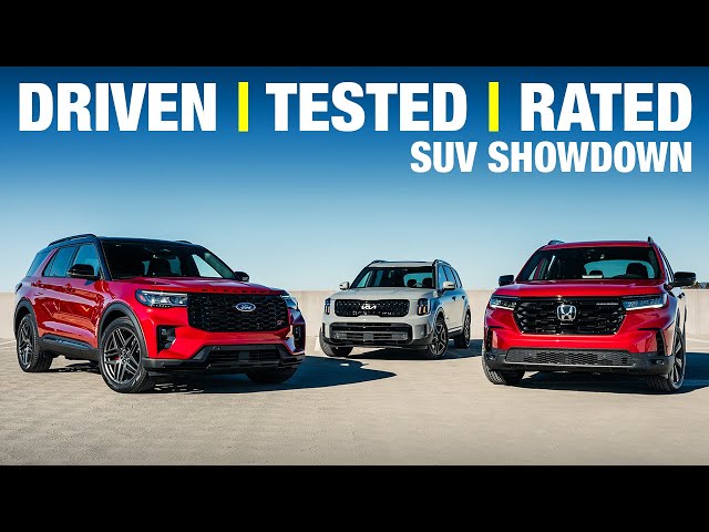 Kia Telluride vs. Honda Pilot vs. Ford Explorer: Three-Row Midsize SUV Comparison Test