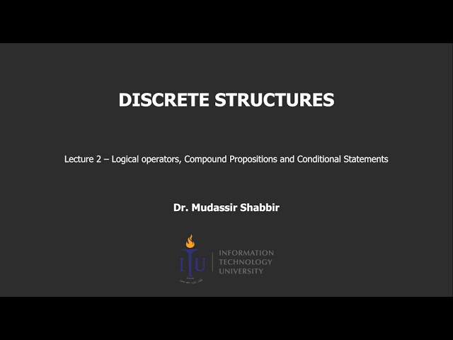 Discrete Structures | Dr.Mudassir Shabbir