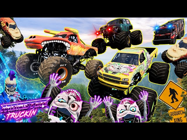 Monster Jam INSANE Racing, Freestyle and High Speed Jumps #76 | BeamNG Drive | Grave Digger