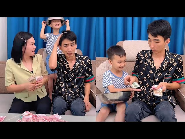 Greedy husband and son cooperate to steal money!😺😍Chinese Funny Clips Part 83