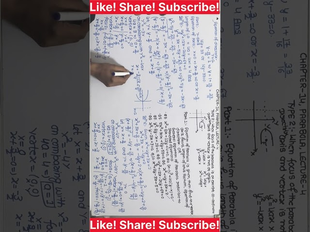 Problem 8 based on the standard equation of parabola