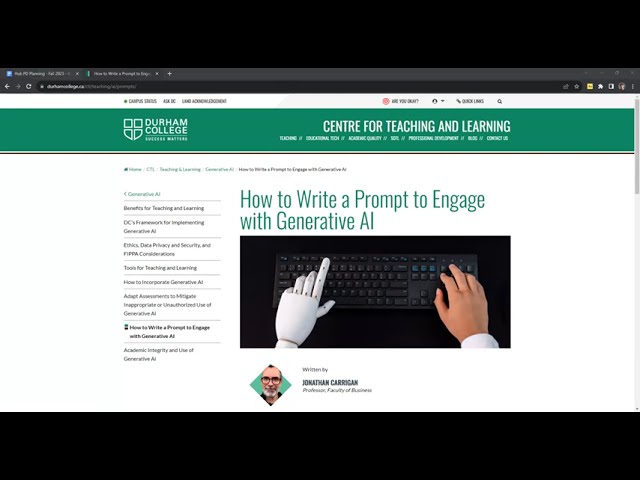 Durham College's Online Generative AI Resource