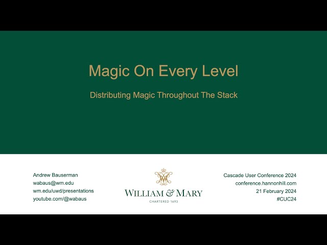 Magic On Every Level: Distributing Magic Throughout The Stack