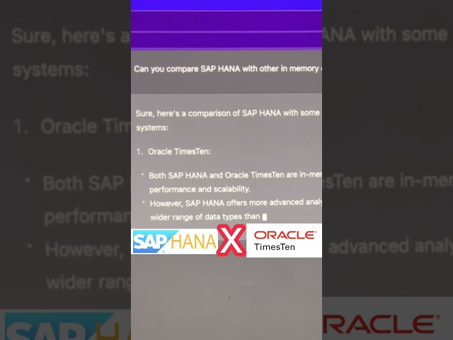 ChatGPT Compares SAP HANA with Other In-Memory Databases | OutoftheboxEA #shorts #sap #chatgpt
