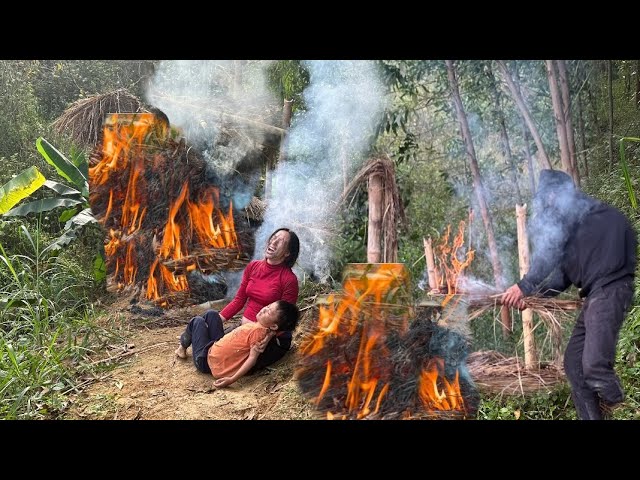 a single mother and her orphaned son had their house burned down by bad guys