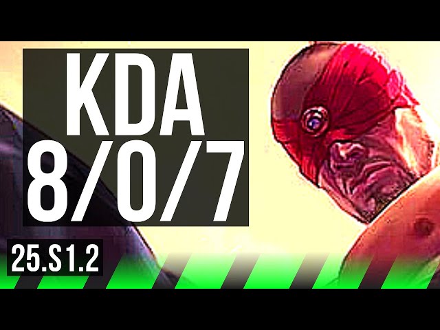 LEE SIN vs KARTHUS (JGL) | 8/0/7, Legendary | KR Master | 25.S1.2