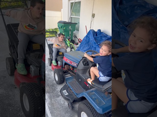 Son & Daughter Get Caught Using Lawn Mowers 😳😱