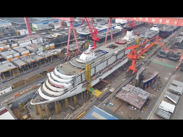 China's second domestically built cruise ship assembled