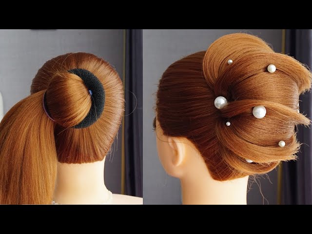 French Hairstyle For Wedding - Simple Bun Hairstyle With Donut