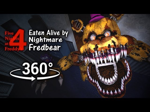 360°| Eaten Alive by Nightmare Fredbear - Five Nights at Freddy's 4 [SFM] (VR Compatible)