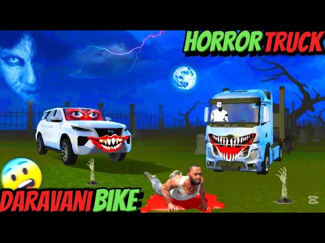 horror train vs bike truck dinosaur zombie Haunted story - Indian bike driving 3D