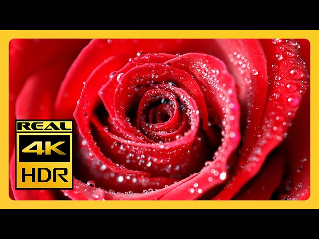 Stunning 4k HDR Roses For Relaxing & Meditation with Soothing Music