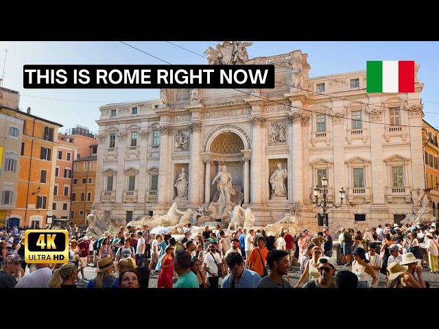 This Is Rome Right Now : Walking Tour with Captions  in August 2024 - 4k 60fps