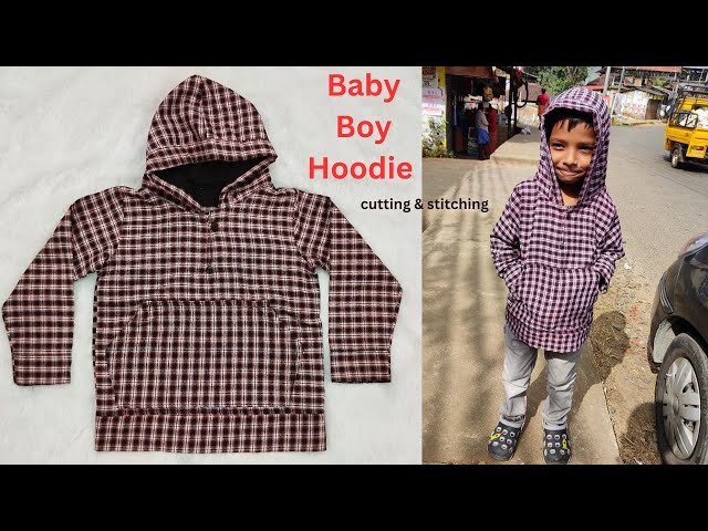 baby hoodie cutting and stitching | baby boy winter hoodie | 5-6 year baby jacket | baby hoodie diy