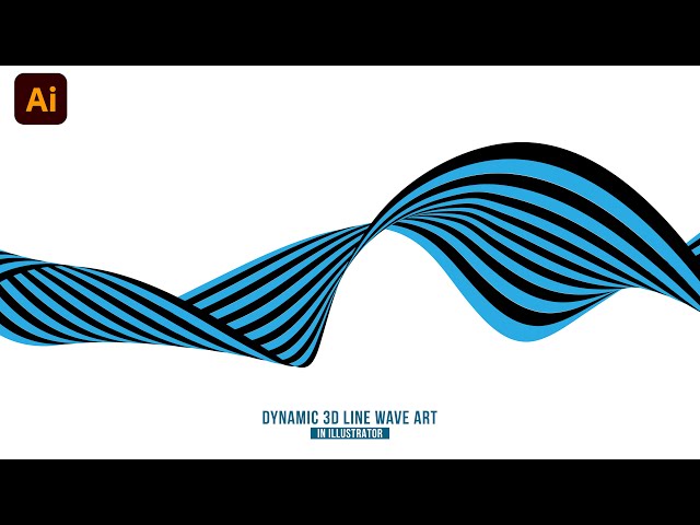 Create Dynamic 3D Line Wave art in Illustrator | Dynamic Line Art | Illustrator Tutorial