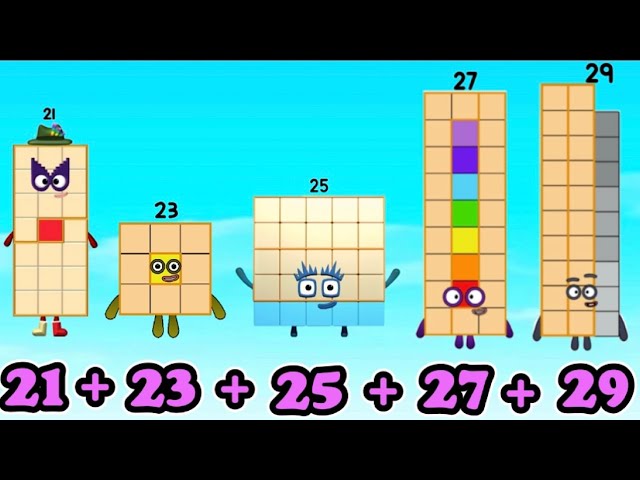 NUMBERBLOCKS ADDITION OF ODD NUMBER | ADDING UP 5 ODD NUMBERS | LEARN TO COUNT | hello george