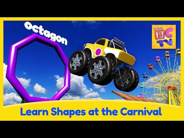 Learn Shapes with Monster Trucks and Carnival Game for Kids