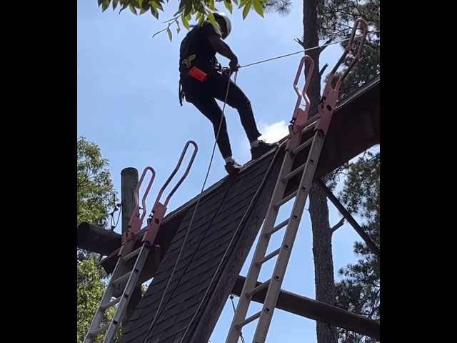 Safe Descent #roof #descend #claims #climbing #rappel #reel #height #gear  #insurance #safety #climb