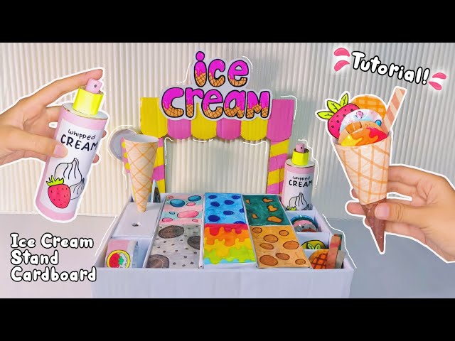 DIY Ice Cream Stand from cardboard🍦| Paper Squishy Ice Cream Shop✨