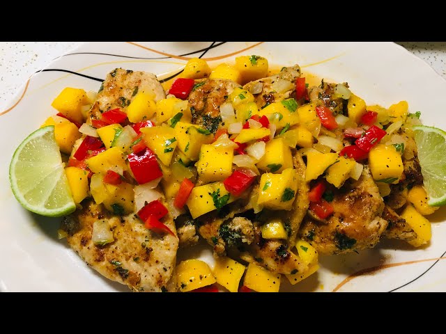 Grilled chicken with mango salsa