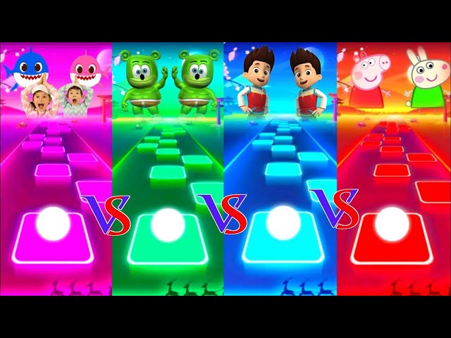 Baby Shark Dance And Gummy Bear Dance And Paw Patrol Dance And Peppa Pig Vs Tiles Hop EDM Rush