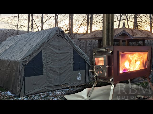 AMAZING WOOD BURNING STOVE vs. BELOW FREEZING TEMPS in PANDA LARGE LUXURY INFLATABLE HOT TENT