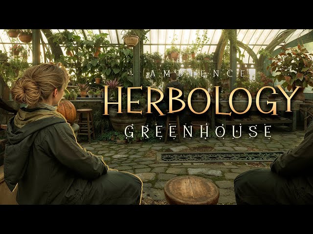 ₊˚🌱 Herbology Greenhouse 🦋⊹ Hogwarts Ambience & Soft Music ⊹ Nature Sounds