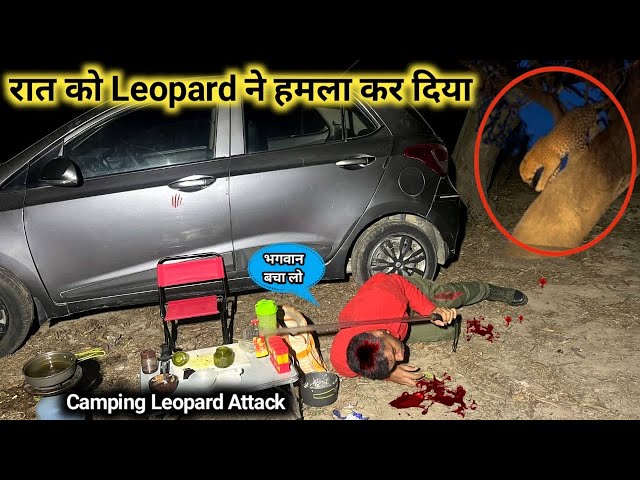 Leopard 🐆 Attack तेंदुए ने घायल कर दिया 😱Solo Night Camping In Forest Camping Video In Jungle Hindi