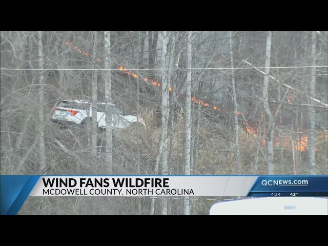 Dry conditions, wind fans western, eastern NC wildfires