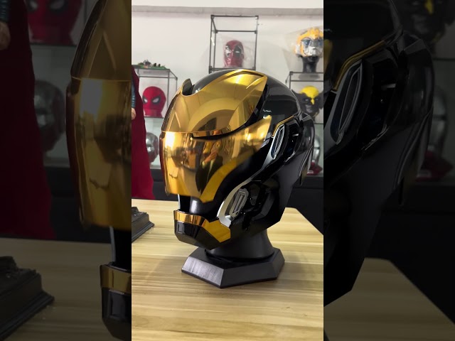 iron man helmet in black and gold version