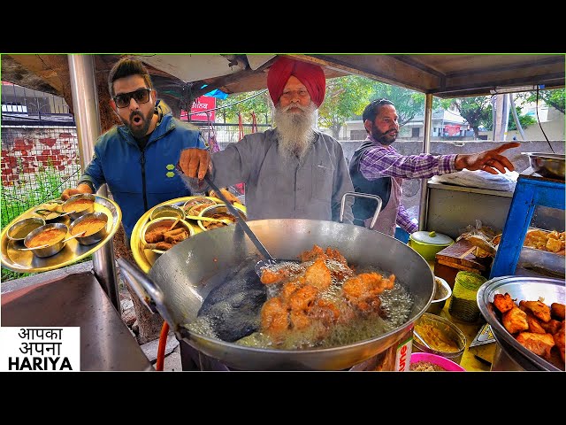 85 Year Old Babaji selling Punjabi Butter Chicken, Chicken Pakora, Fish Fry | Punjab Street Food