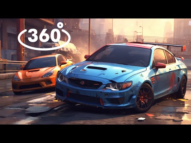 🚓💥 360° City Car Chase & Destruction | Virtual Reality Action