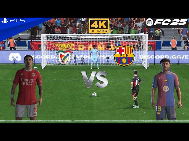 FC25 Di Maria vs Lamine Yamal Penalty Shootout and Match | Benfica vs Barcelona | UCL 2025