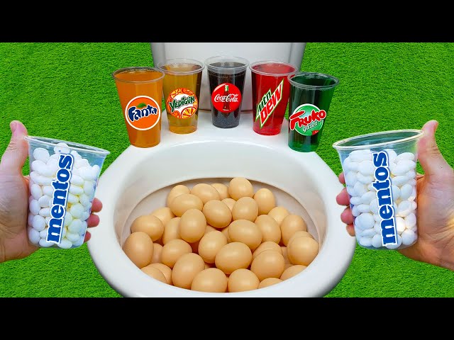 Experiment !! Egg Vs Coca Cola, Fanta, Mtn Dew, Fruko, Yedigün Vs Mentos In The Toilet Underground