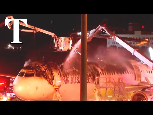 Passengers flee as South Korean plane catches fire in Busan