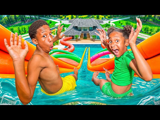 Siblings build SECRET WATER PARK At Home 😳 they (INSTANTLY REGRET IT) | Kota Cake