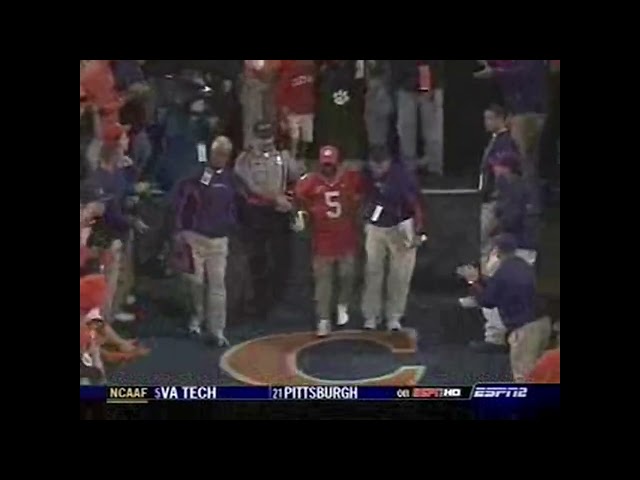 Radio runs down the hill. Clemson-FSU 2003