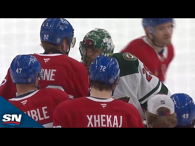 Montreal Canadiens Shake Hands With Marc-Andre Fleury After His Final Game In Bell Centre