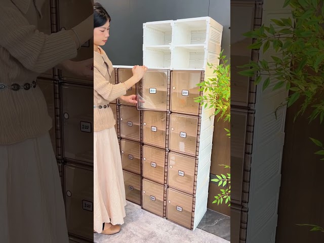 Shoe Organizer, ANTBOX Large Capacity Foldable Design for Shoe Storage and Small Space Organization.