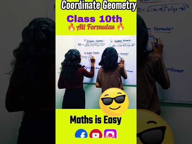 Class 10 Maths 🔥 Chapter 7 Coordinate Geometry All Formulas #fun #viral #shorts #youtubeshorts #yt