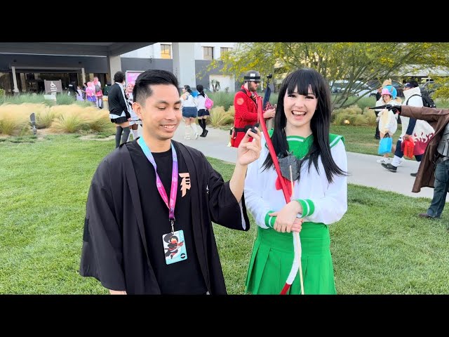 Interviewing cosplayers at anime riverside