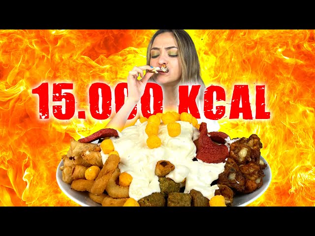 +15.000 KCAL FAST FOOD MIX CHALLENGE!-KALORİ REKORUNU KIRDIM!(Tavuk Kanat,Kızartma,Soğan Halkası vs)