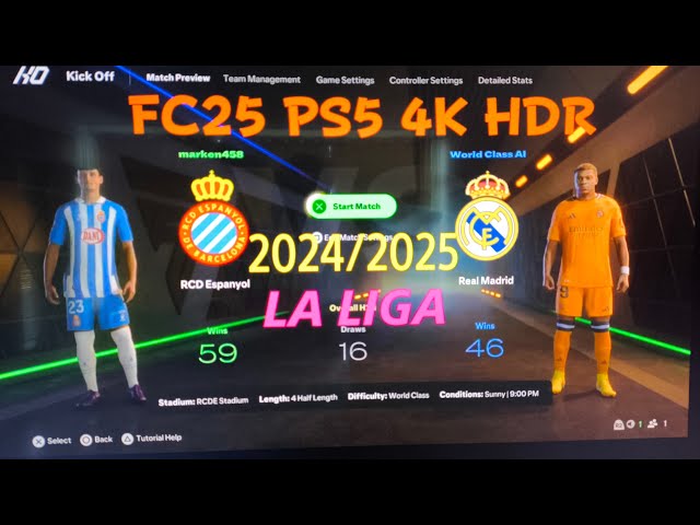 EA SPORTS FC 25* Espanyol Barcelona vs Real Madryt “LA LIGA“ PS5 4K HDR Gameplay