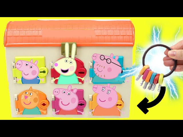 Peppa Pig Surprise Doors with Keys + DIY Crafts for Kids