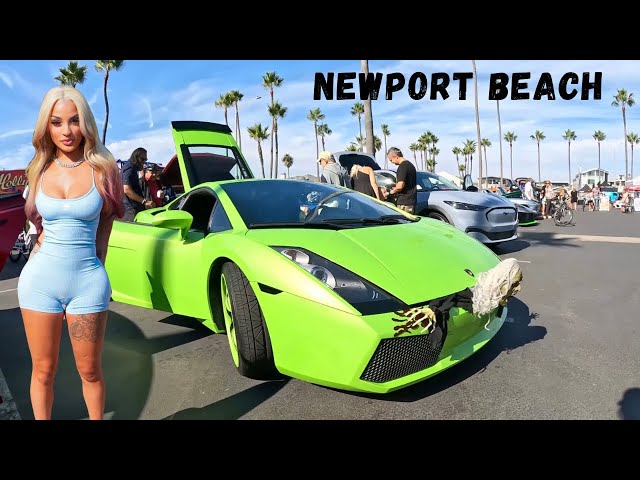 🚨 NEWPORT BEACH HAS IT ALL: STYLE, BEACH VIBES, AND CLASSIC CARS! 🌴🚗