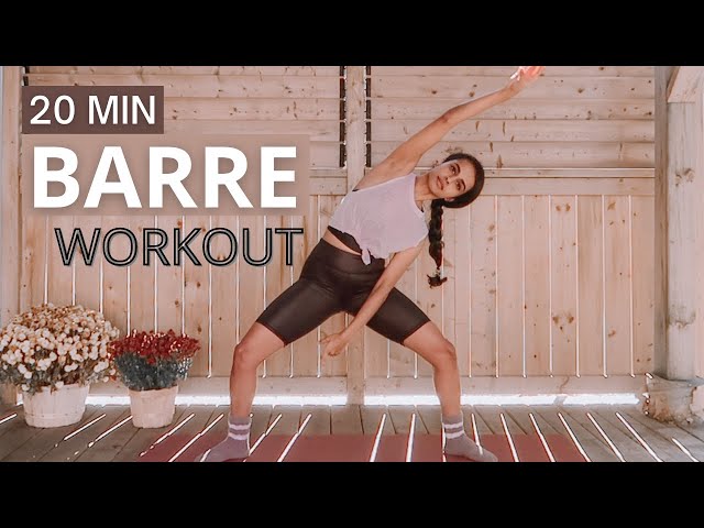 20 MIN BARRE WORKOUT | BEGINNER FULL BODY Cardio + Toning || No Equipment