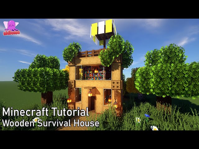 Minecraft Tutorial | Wooden Survival House | How to build a Wooden Starter house