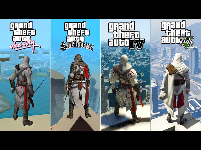 Assassin's Creed Jumping From highest point in GTA Games (2001 - 2025)