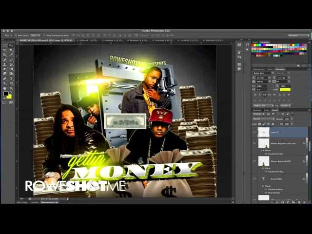 WATCH ME DESIGN A BANK THEMED MIXTAPE COVER IN ADOBE PHOTOSHOP