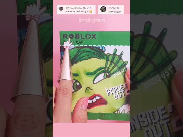 Inside Out 2 Disgust Roblox Blind bag💚 #papercraft #asmr #art #drawing #squishy